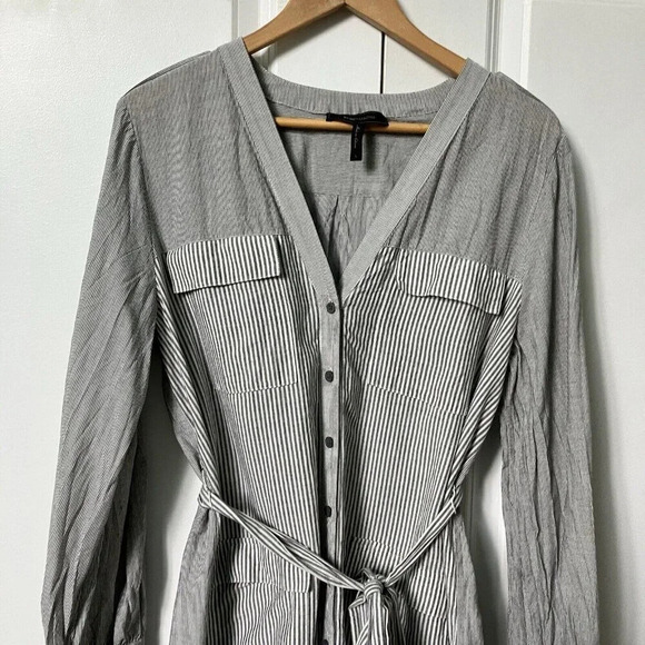 BCBGMaxAzria Gray Striped Dress - Picture 2 of 5